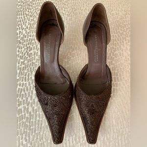 RARE ITALIAN VINTAGE COLLECTORS Kitten heel leather mosaic-purchased in Milan